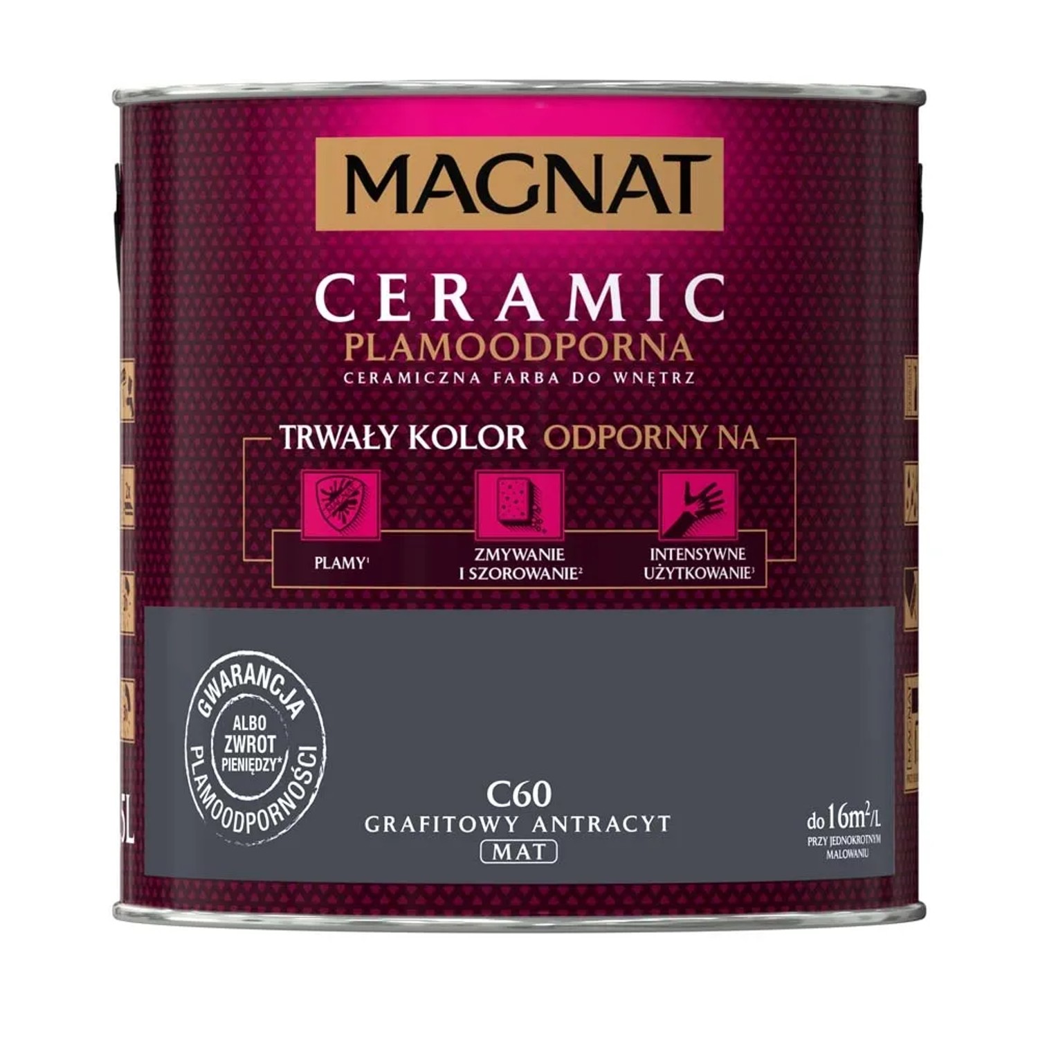 MAGNAT Ceramic Farba plamoodporna grafitowy antracyt 2,5 l