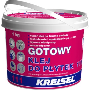 Wiadro gotowego kleju do płytek, marka Kreisel, 1 kg.