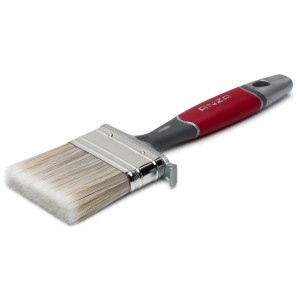 Pędzel t.b.t. z czerwonym uchwytem, odpowiedni do różnych prac malarskich.