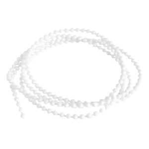 Biały łańcuszek kulkowy do rolet, t.b.t.