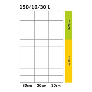 Obraz siatki panelu ogrodzeniowego t.b.t. z wymiarami.