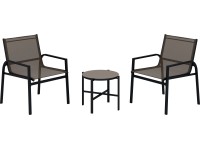 Komplet mebli balkonowych TAPENA szarobeżowy 3-częściowy