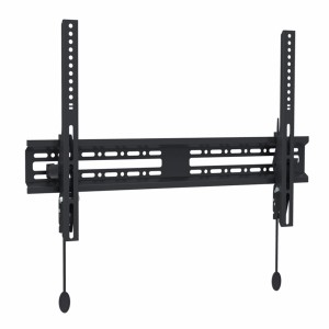 Czarny uchwyt ścienny do TV, akcesoria wideo, regulowany i stabilny.