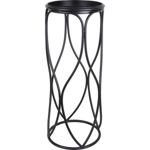 Czarny metalowy stojak na kwiaty t.b.t. o nowoczesnym designie.