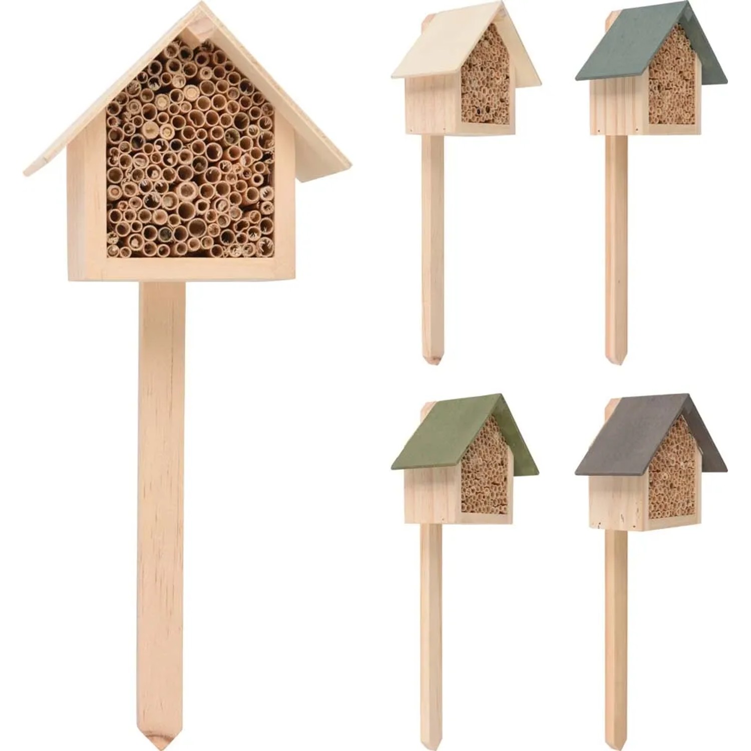 Domek dla owadów mini na piku mix - wys. 10 cm