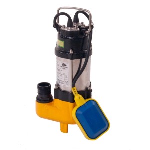 Elektryczna pompa zanurzeniowa z wyłącznikiem pływakowym do użytku w ogrodzie i domu.