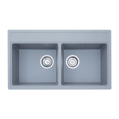 Zlewozmywak Dylan 2-kom. szary 76x44 cm