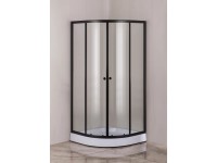 Metro Kabina półokrągła Sierra 90  czarny brodzik niski 90 x 90 x 197