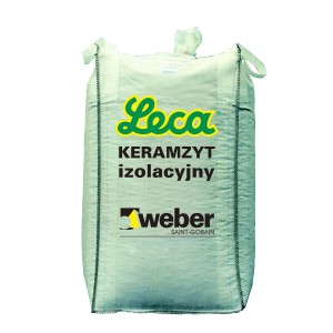 Worek z materiałem izolacyjnym Lecca Keramzyt firmy Weber Saint-Gobain.