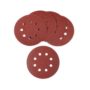 Zestaw 5 szt. tarcz szlifierskich LUX Classic, perforowane, Ø 125 mm, K60 do drewna i metalu.