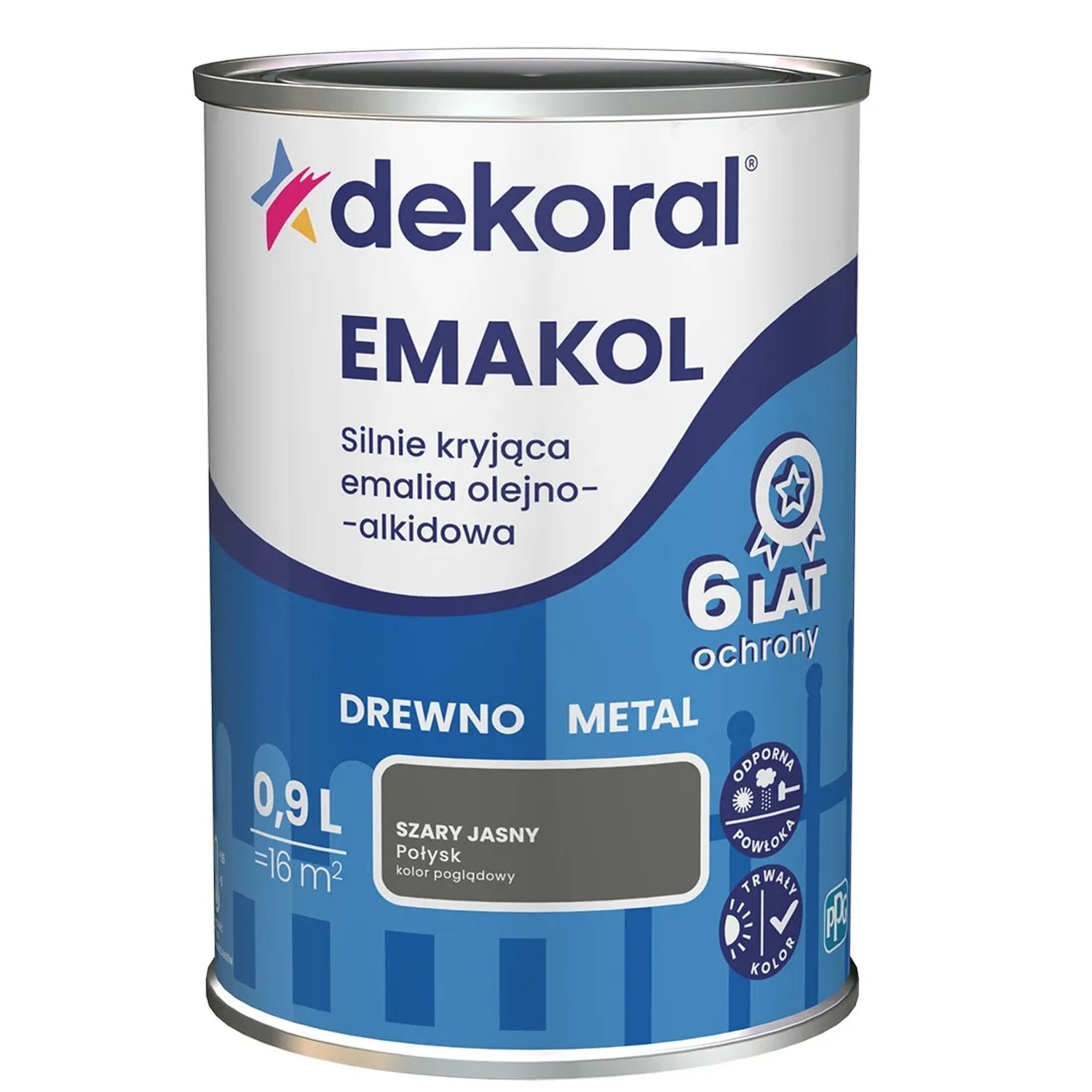 Dekoral Emalia Emakol Strong szara jasna 900 ml