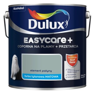 Dulux Easycare+ farba do ścian szara, odporna i łatwa w czyszczeniu.
