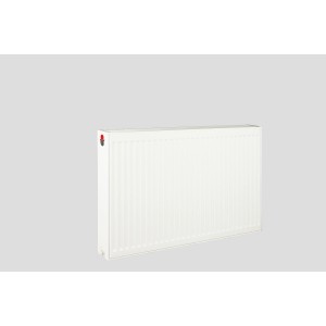 Biały grzejnik t.b.t. do montażu na ścianie. Ogrzewanie do pomieszczeń.