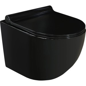 Czarna miska wisząca WC (t.b.t.) do nowoczesnych łazienek.