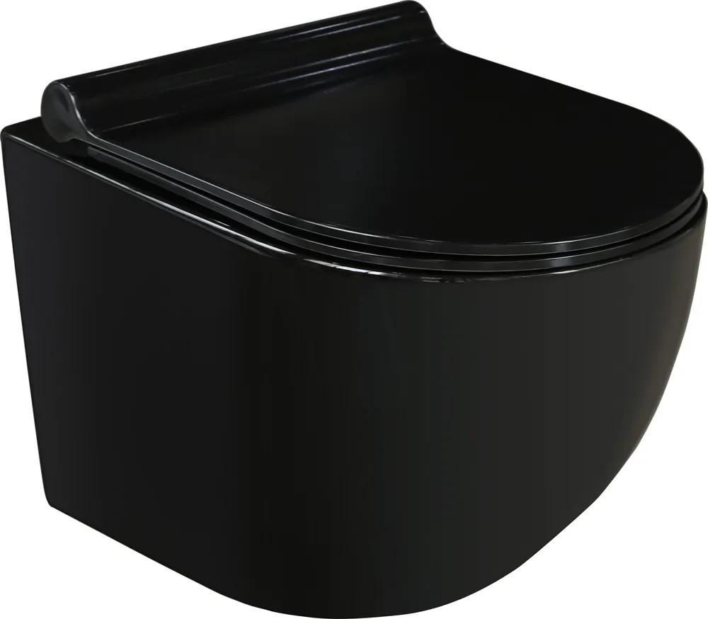 Baliv Miska WC-7650 Rimless czarna wisząca z deską wolnoopadającą