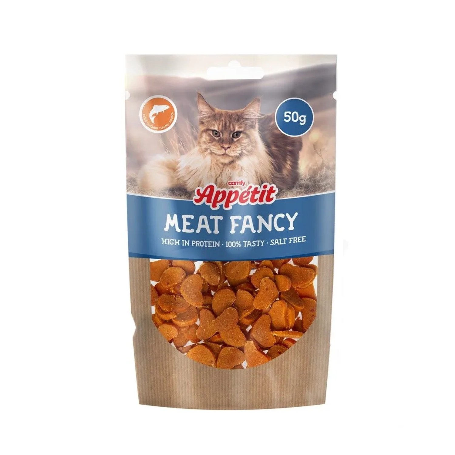 Comfy Przekąska dla kotów łosoś kąski 50 g