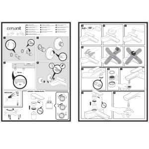 Instrukcja montażu baterii prysznicowej Cersanit, schematyczny rysunek instalacji.