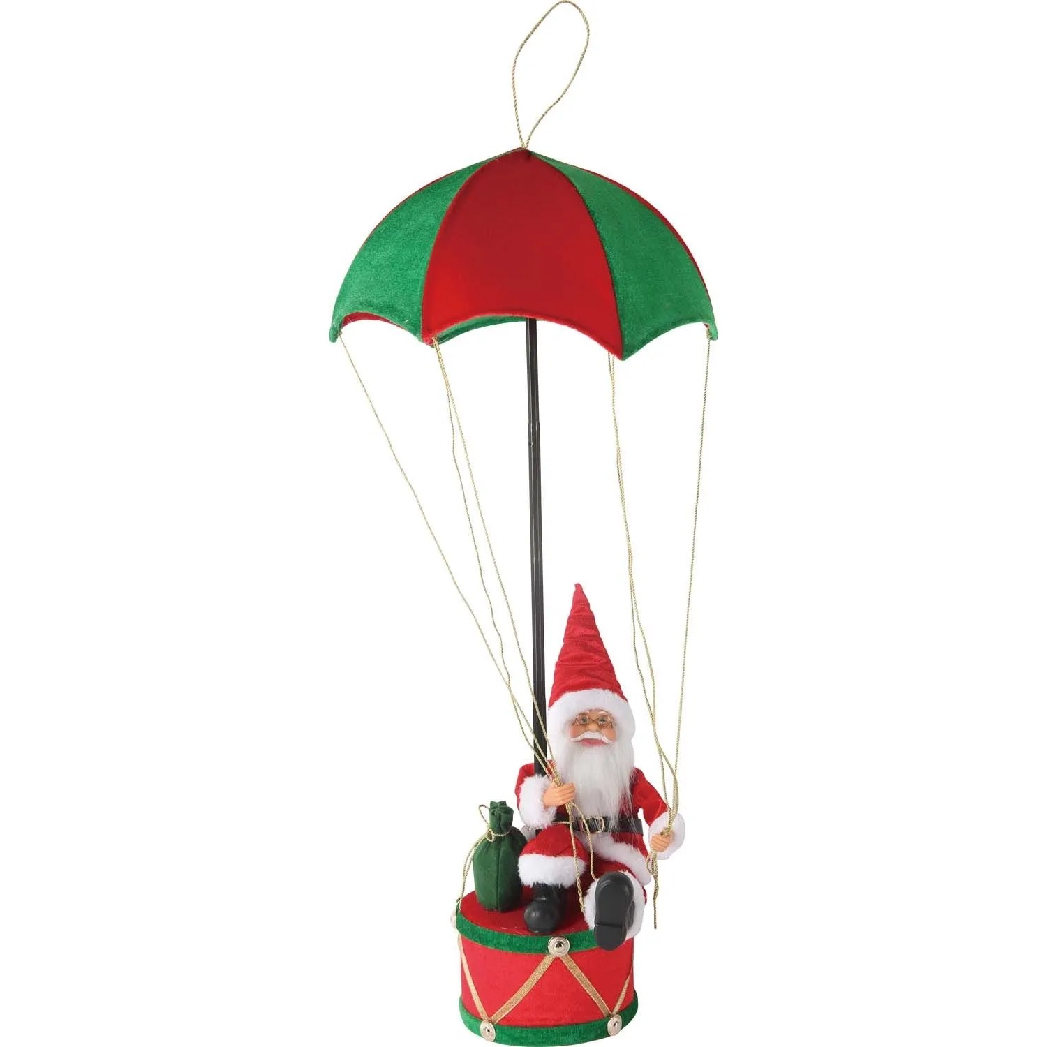 Dekoracja wisząca MIKOŁAJ W SPADOCHRONIE 30 x 32-74 cm