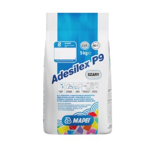 Szary klej do płytek Adesilex P9, worek 5 kg, Mapei.