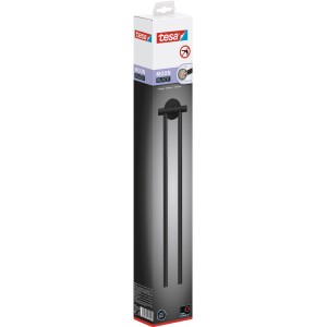Opakowanie wieszaka na ręczniki Tesa Moon Black 2-ramienny w kolorze czarnym matowym, z rozwiązaniem klejącym.
