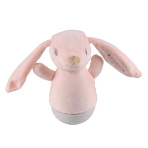 Różowa lampka nocna królik, lampka stołowa do pokoju dziecięcego.