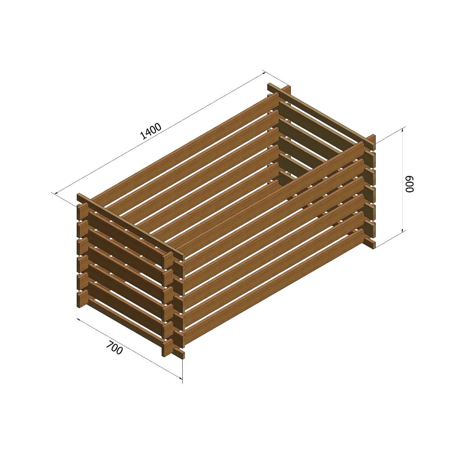 Werth-Holz Kompostownik drewniany - 140x70x60 cm_5