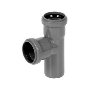 Szara rura rozgałęźna HT do rur ściekowych.