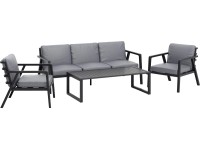 Komplet mebli wypoczynkowych TAMWORTH NEW antracyt 4-częściowy