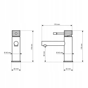 Granitan Bateria umywalkowa Glami czarna