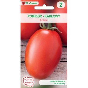 Opakowanie nasion pomidora karłowego 'Kmicic', idealne na przetwory.