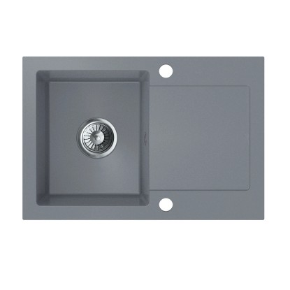 Zlewozmywak Senso 1-kom. z ociekaczem, szary 65x44 cm