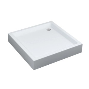 Brodzik kwadratowy Schedpol Grote 80x80x16 cm biały gładki
