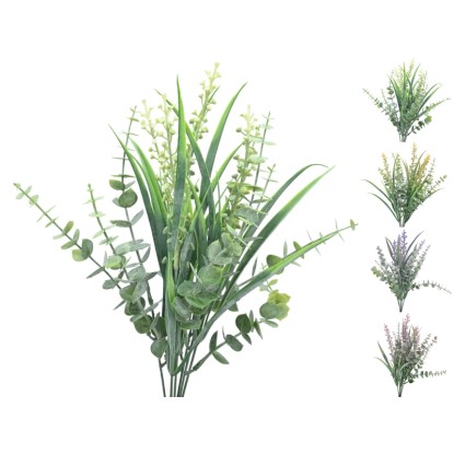 Bukiet sztuczny 7 gałązek, mix kolorów - dł. 34 cm