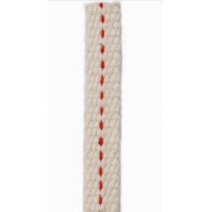Knot t.b.t. do lampionu lub lampy naftowej, bawełna z czerwonymi oznaczeniami.