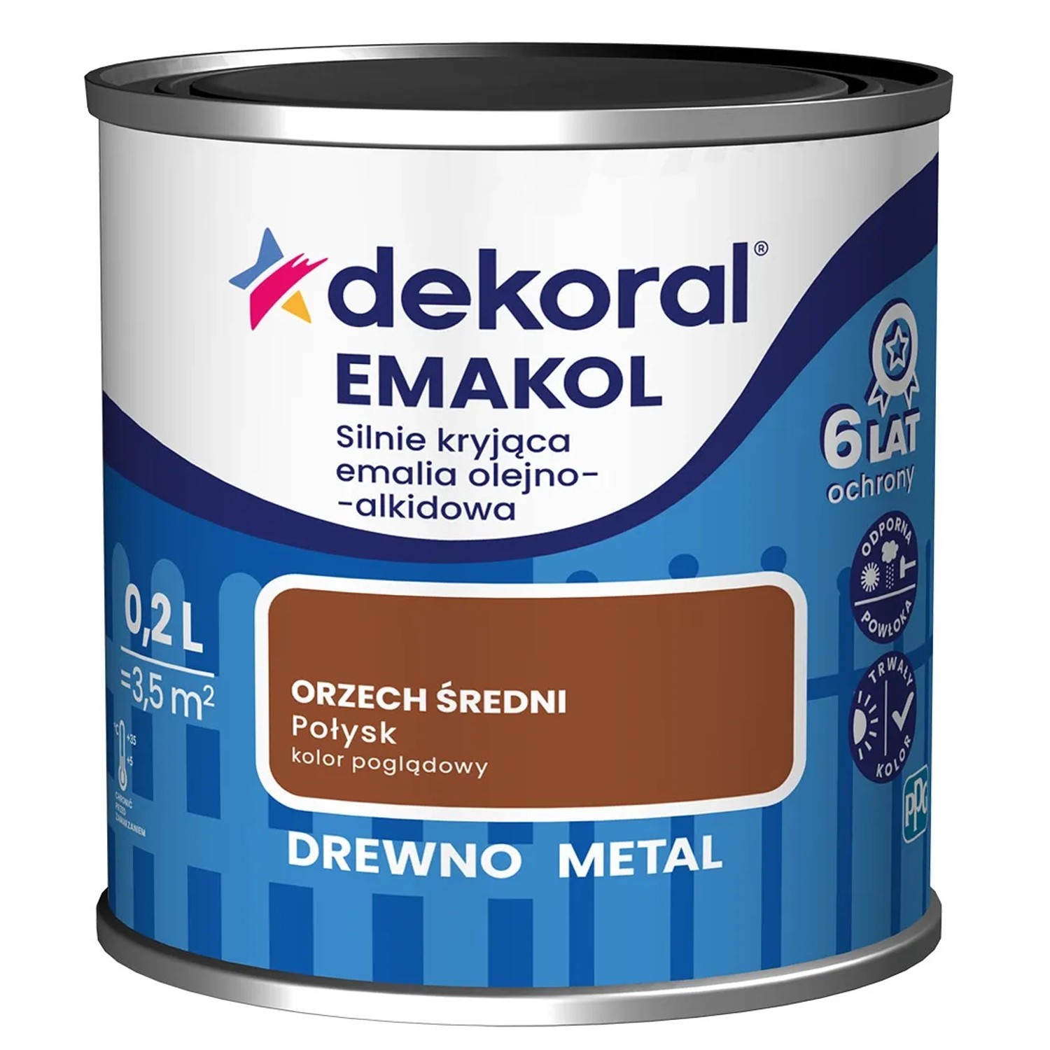 Dekoral Emalia Emakol Strong orzech średni 200 ml