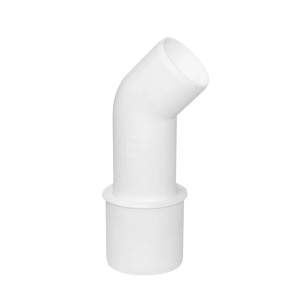 Białe, kątowe złącze syfonu do zlewu.