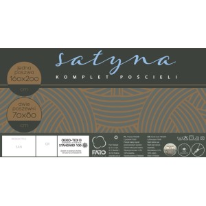 Pościel satynowa ELEGANT 160 x 200 cm niebiesko-biała