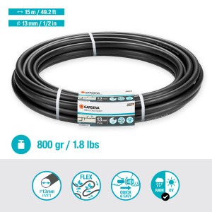 Gardena Elastyczny rura rozdzielcza, 15 m, Ø 13 mm, do systemów Micro-Drip, elastyczne nawadnianie ogrodu.
