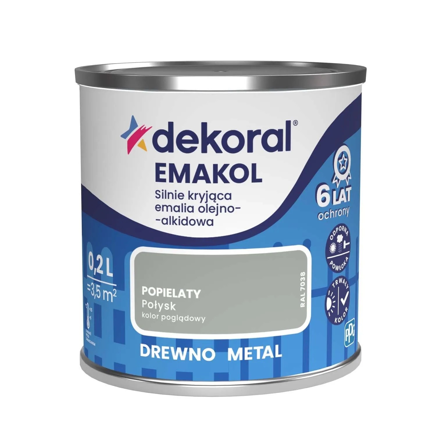 Dekoral Emalia Emakol Strong popielaty 200 ml
