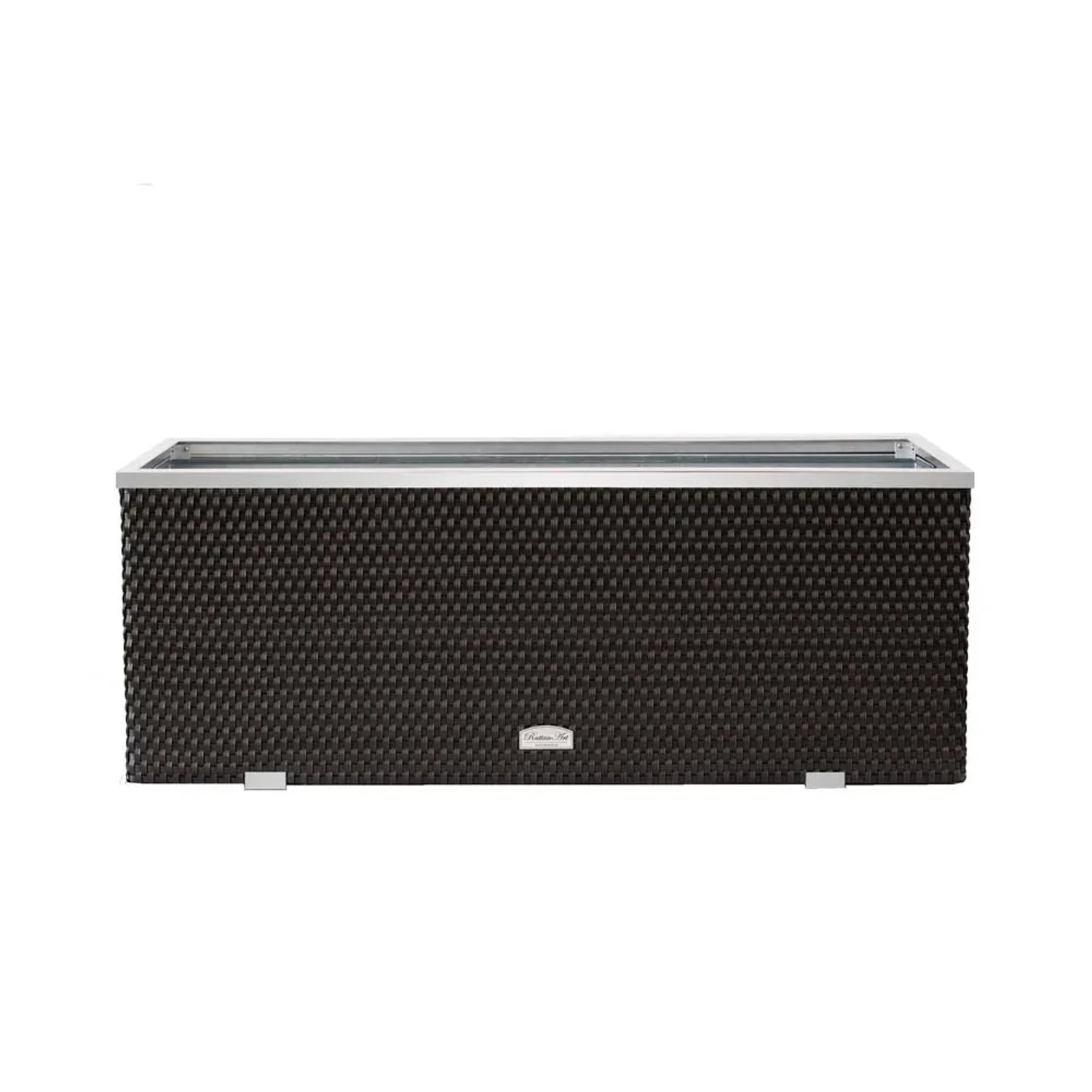 Donica rattanowa czarna - 108 x 39 x 43 cm