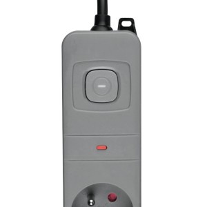 DPM Listwa ochronna z wyłącznikiem 4-gniazdowa 2P+Z szara 3 m