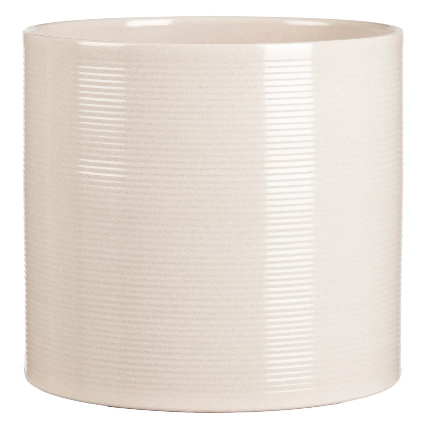 Scheurich Osłonka 828, Ø 16 cm, Sesame, ceramiczna z drobnymi poziomymi rowkami.