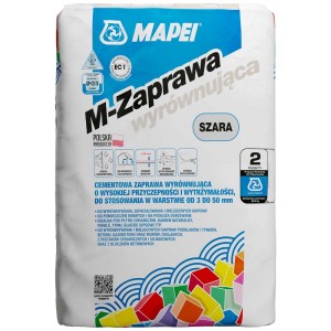 Mapei M-Zaprawa zaprawa wyrównująca, szary cement w worku.
