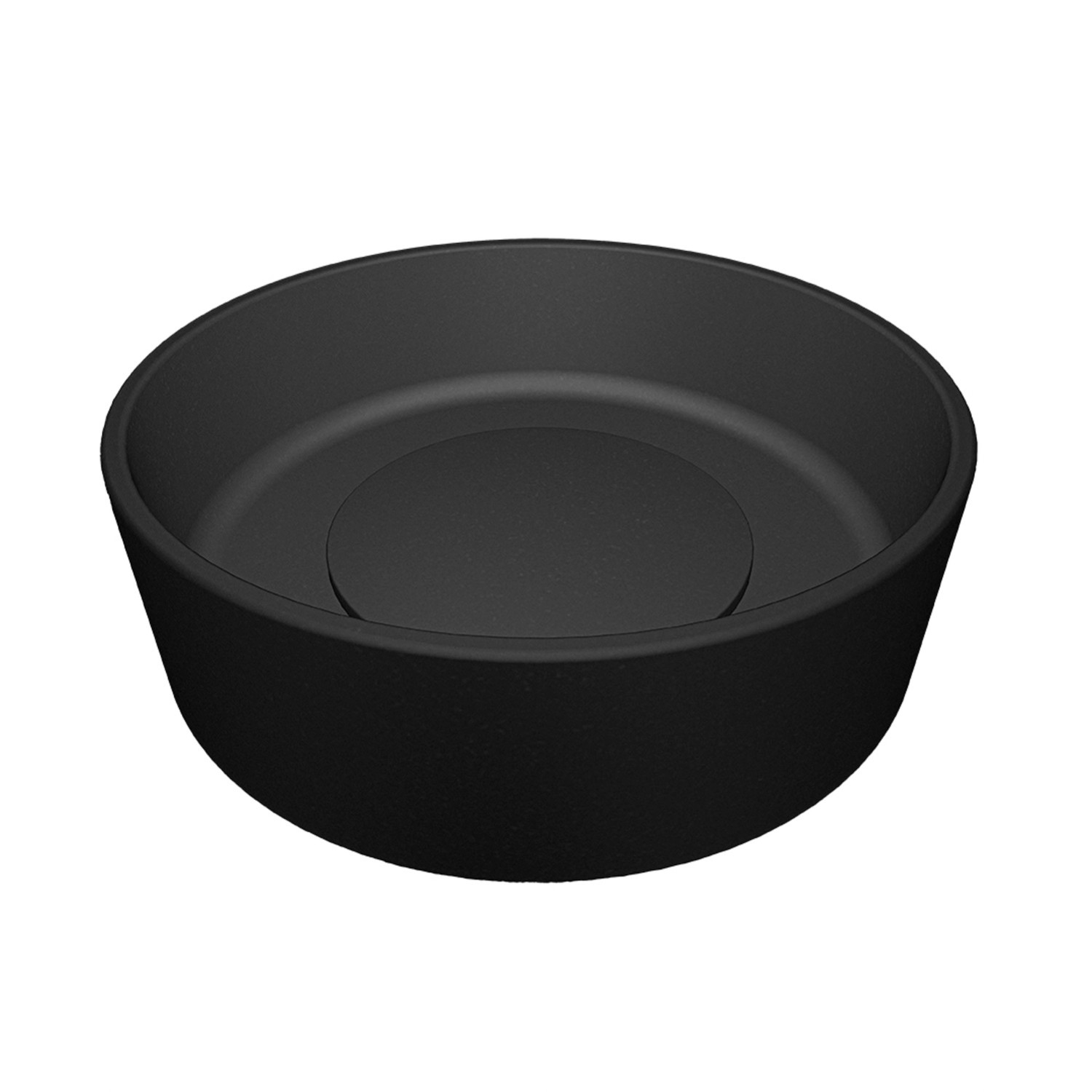 Kuchinox Umywalka PERL okrągła granit klik-klak czarna 36x36x11,5