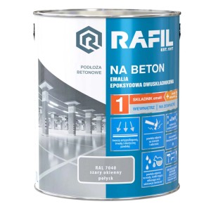 Farba do betonu, RAL 7040 szary okienny, połysk. Do użytku wewnątrz i na zewnątrz.