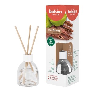 t.b.t. Świeca zapachowa z drewnianymi patyczkami w szklanej butelce. Zapach do pomieszczeń dla przyjemnej atmosfery.