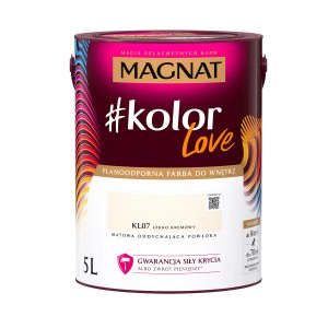 Magnat #kolor Love farba do ścian, lekko kremowa, 5L. Kolorowa farba do ścian wewnętrznych.
