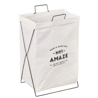 Kosz na pranie biały składany - LKO-09