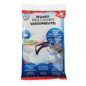 Worek próżniowy do przechowywania tekstyliów, oszczędność miejsca, 70x120 cm.