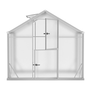 Szklarnia Terrando Sanus, 220x360 cm, z podwójnymi drzwiami i oknem dachowym dla optymalnej wentylacji.